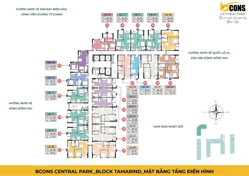 Tổng quan mặt bằng dự án Bcons Central Park (Bcons Tam Hiệp)